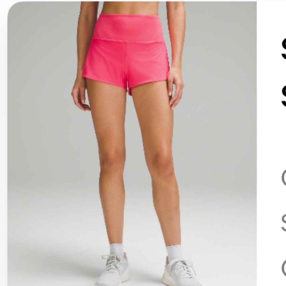 Lululemon high rise speed shorts
